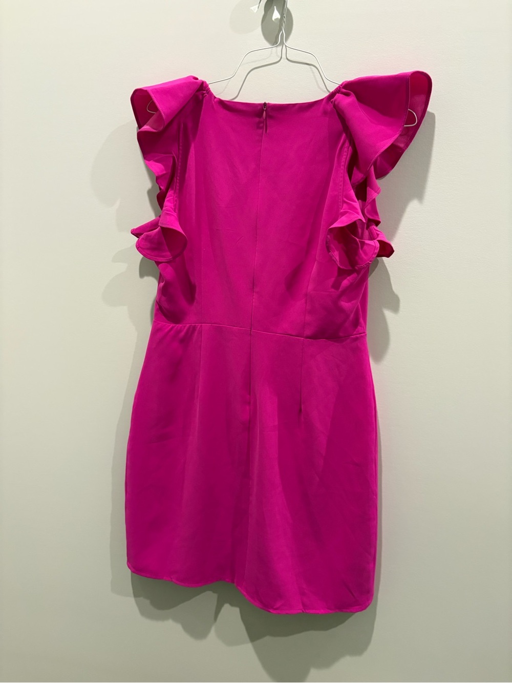 TCEC Fushia Ruffle Sleeve Party Dress
